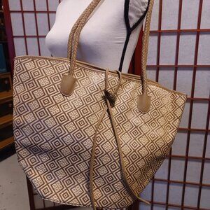 NEIMAN MARCUS Beige "Tweed" Style Tote Bag - Roomy - Never Used